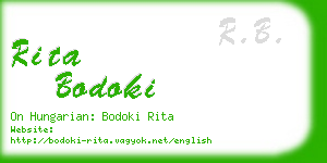 rita bodoki business card